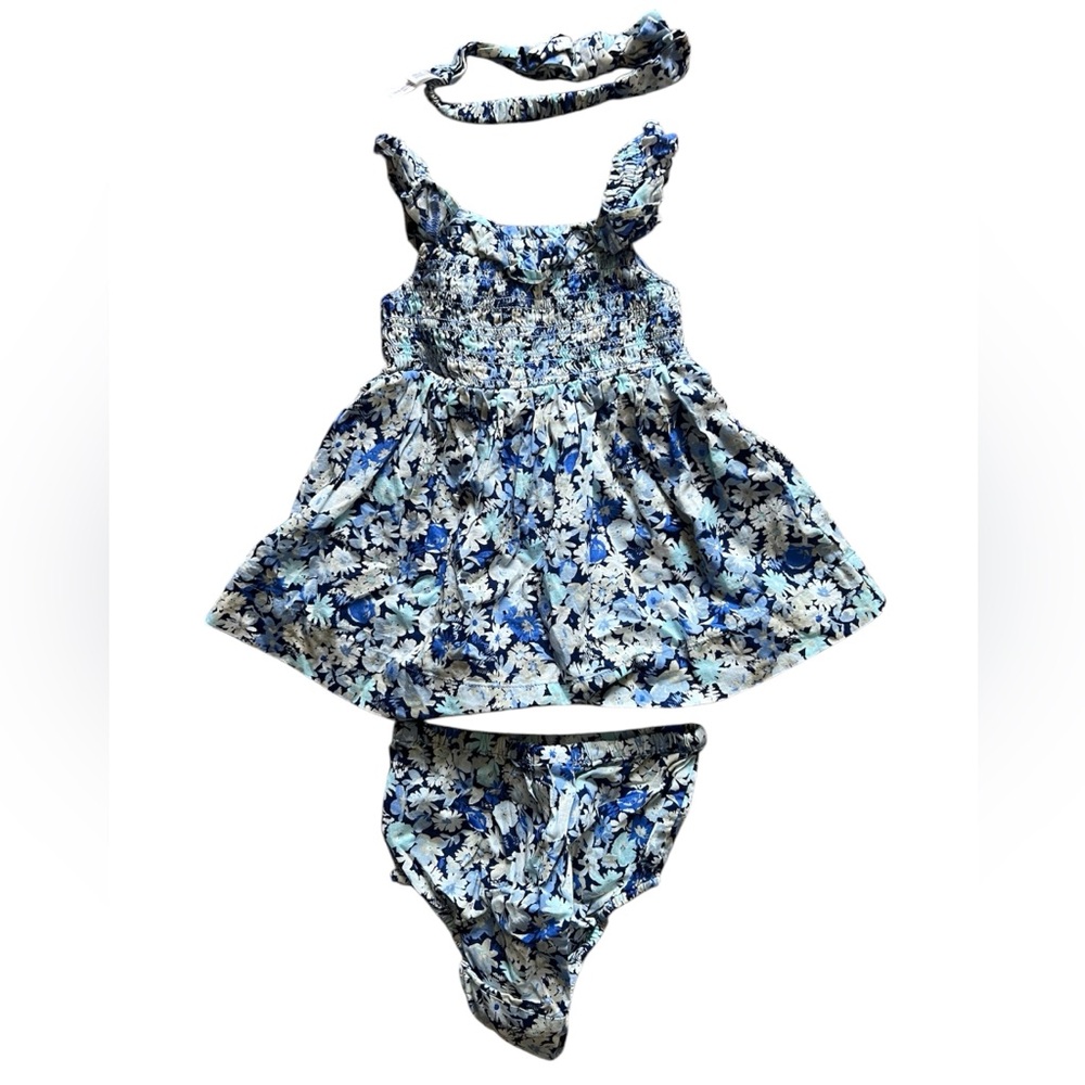 Baby Gap Smocked Floral Dress Set |6-12M
